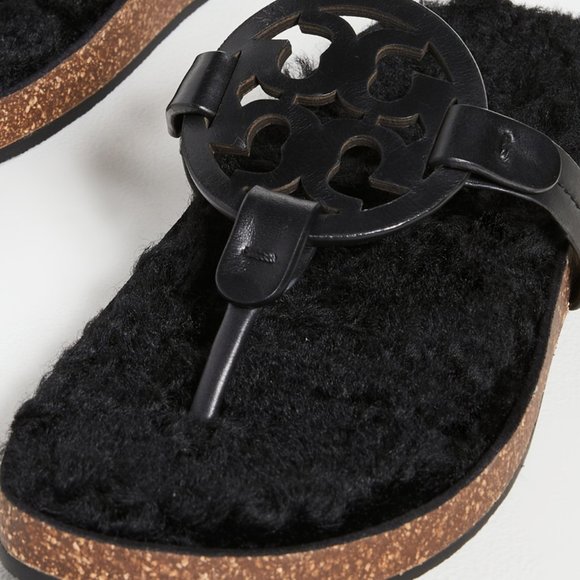 Tory Burch Miller Cloud Shearling Sandals - Picture 11 of 14